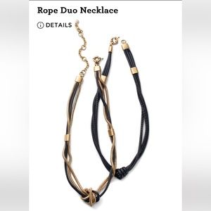CAbi pair of 2 necklaces in gold & black, Rope Duo convertible to 4 looks! NWT